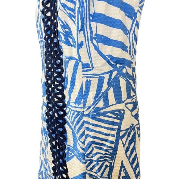 Lilly Pulitzer Annabelle Shift Blue Nautical Mini Sleeveless 100% Cotton Dress 4 - Picture 9 of 16